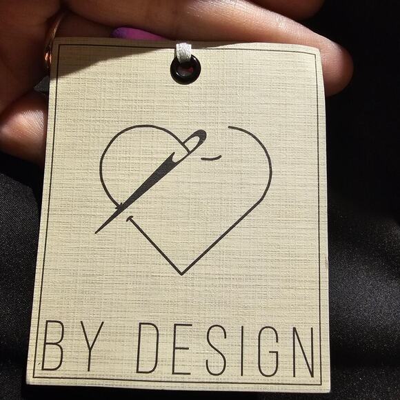 By Design S Black Puff Sleeve Button Up Embroidered Top NWT Poplin Holiday Chic - Picture 9 of 11